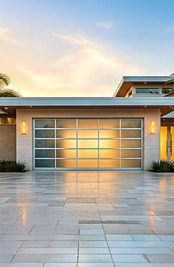 Frosted Garage Door Facade