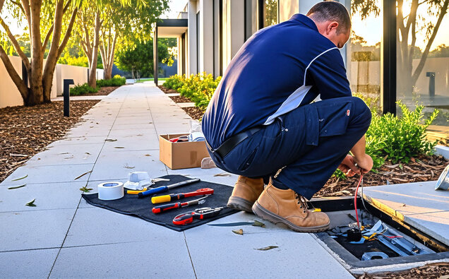 Hero Electrician Installing Lights